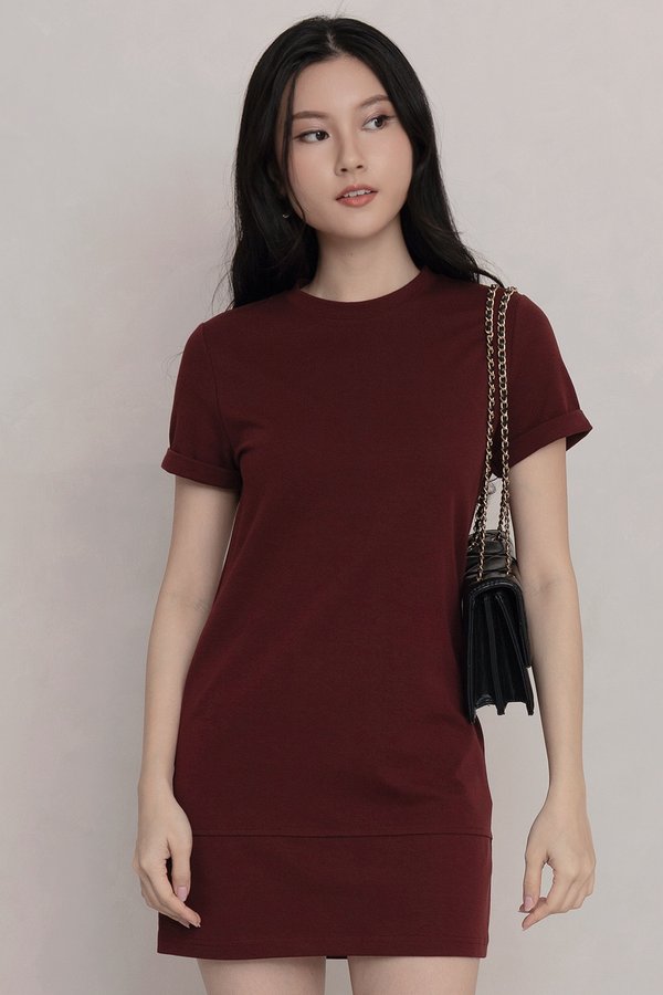 Yarra Tee Dress Maroon