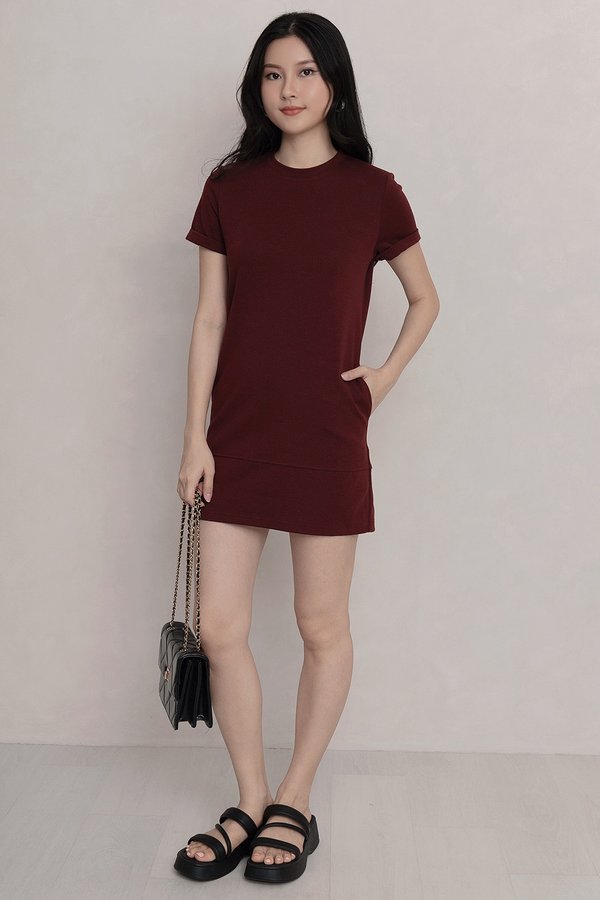 Yarra Tee Dress Maroon