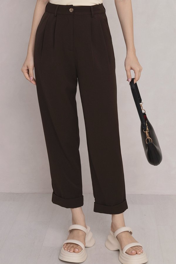 Amelia Cuffed Culottes Dark Brown