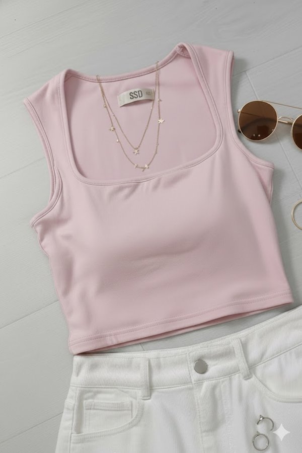 Eva Padded Top Baby Pink *PLUSH*