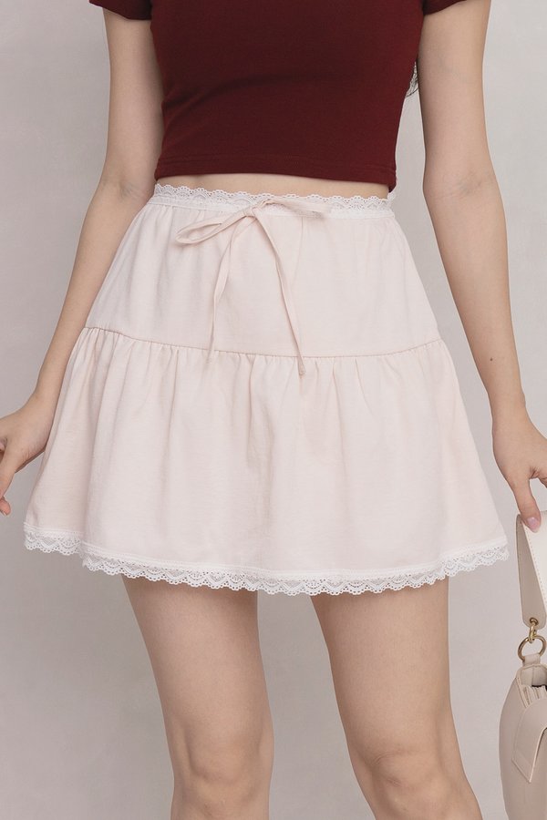Sylvie Lace Trim Skorts Soft Pink