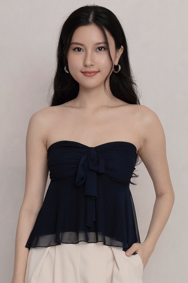 Suzette Mesh Padded Top Navy