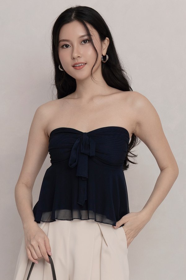 Suzette Mesh Padded Top Navy