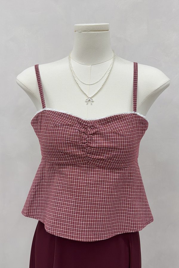 Lumi Padded Top Red Gingham