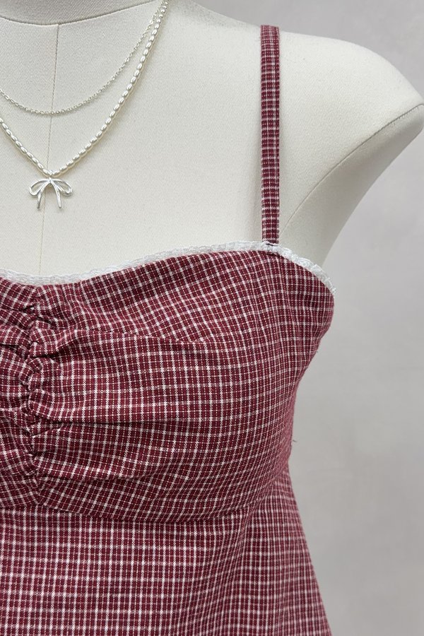 Lumi Padded Top Red Gingham