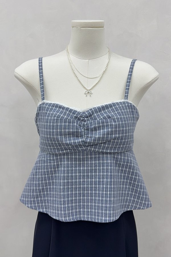 Lumi Padded Top Blue Gingham