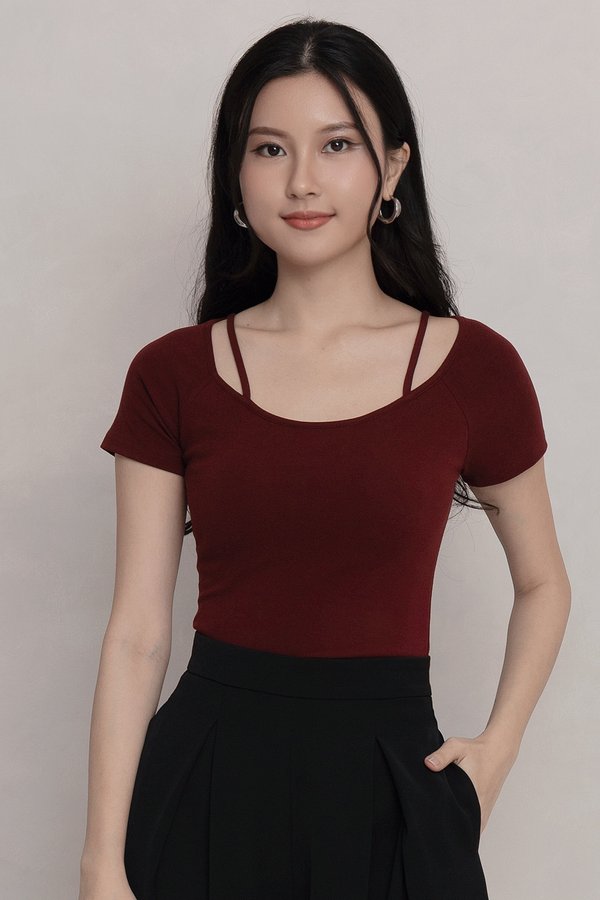 Beryl Padded Top Maroon *PLUSH*