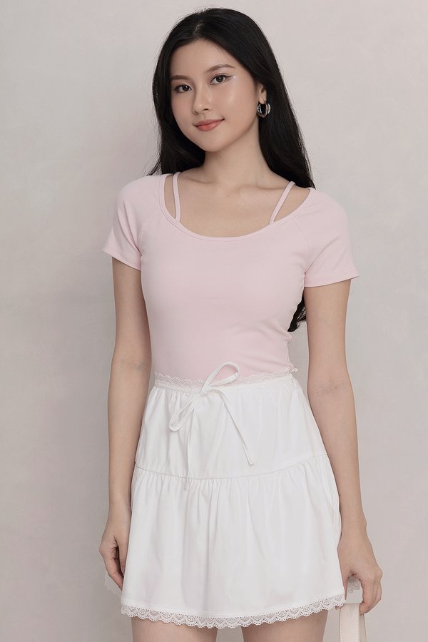 Sylvie Lace Trim Skorts White