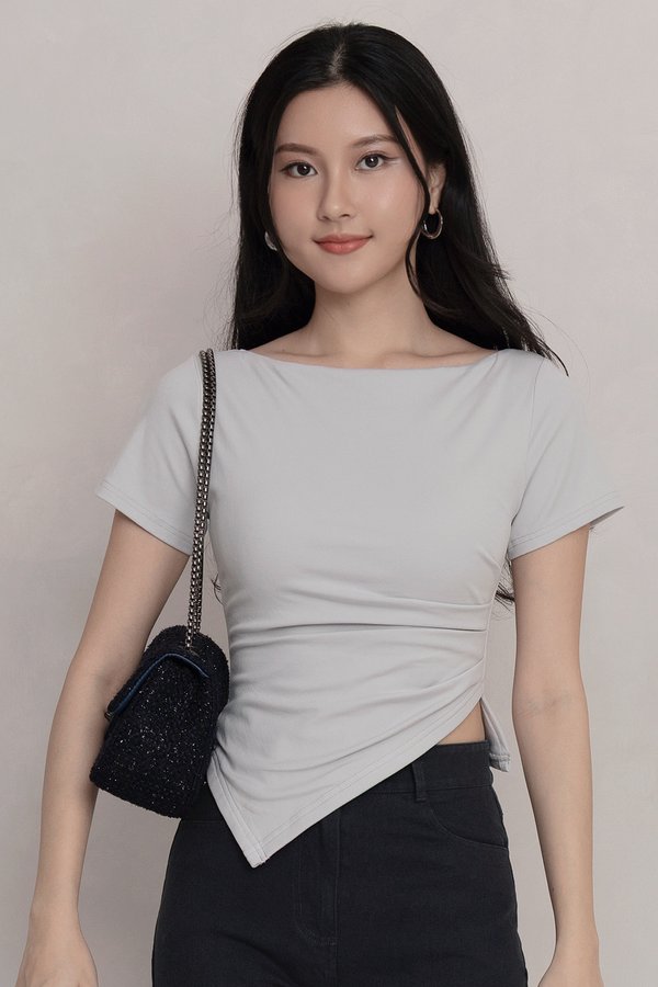 Sandra Padded Top Ice Grey Blue *PLUSH*