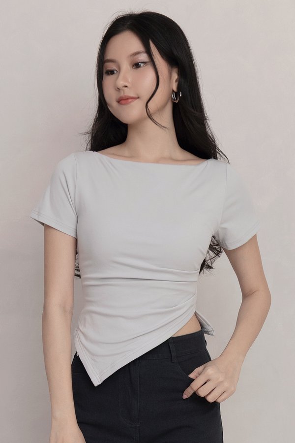 Sandra Padded Top Ice Grey Blue *PLUSH*