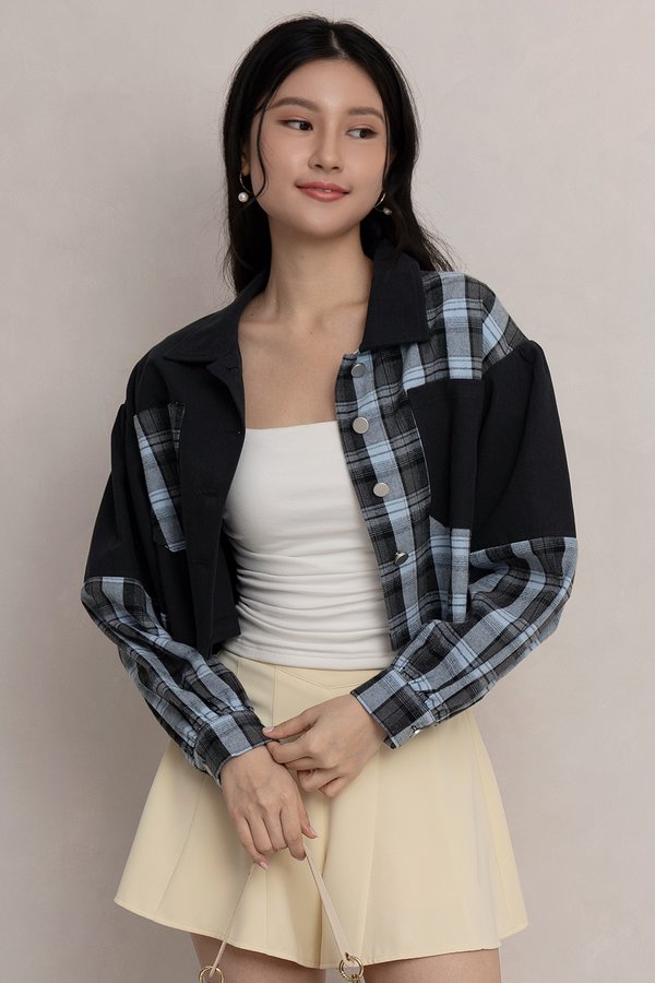 Cassia Patchwork Jacket Navy