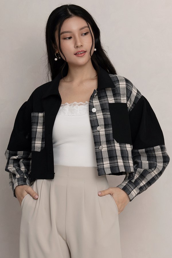 Cassia Patchwork Jacket Black