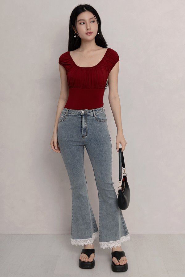Roxanne Lace Trim Denim Jeans