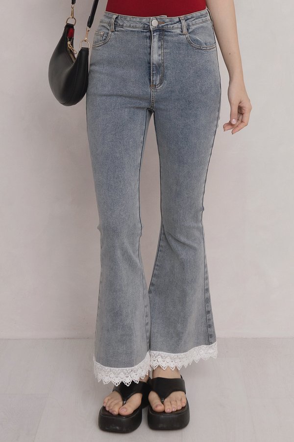 Roxanne Lace Trim Denim Jeans