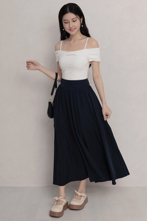 Brie Tier Skirt Midnight Navy