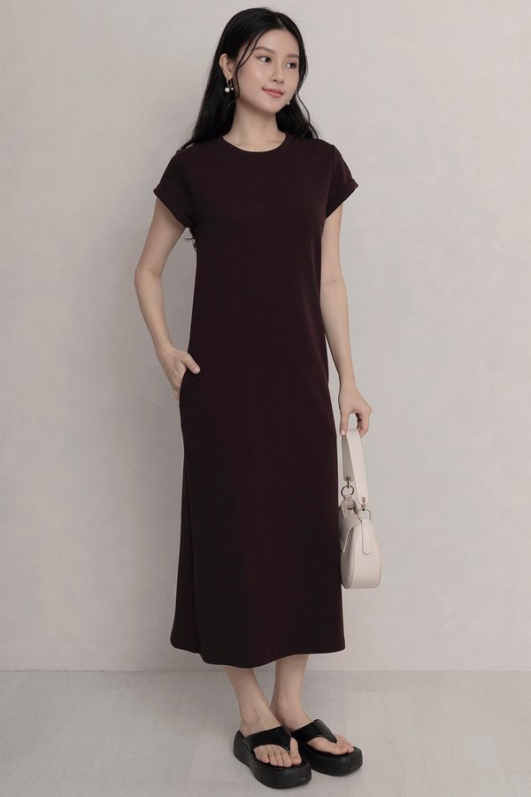 The Essential Dress (Petite) Purplish Brown