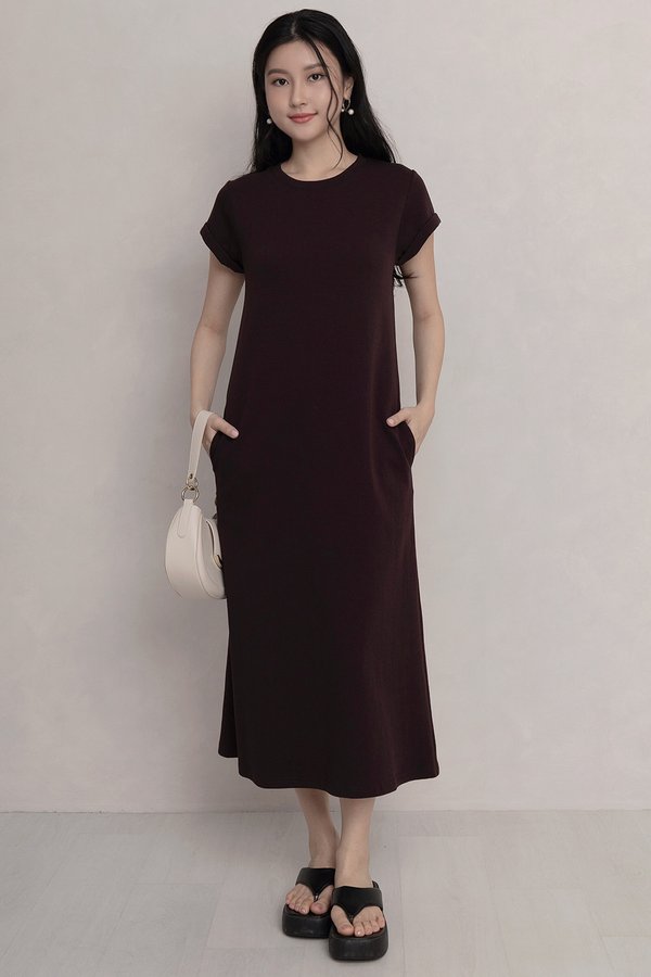 The Essential Dress (Petite) Purplish Brown
