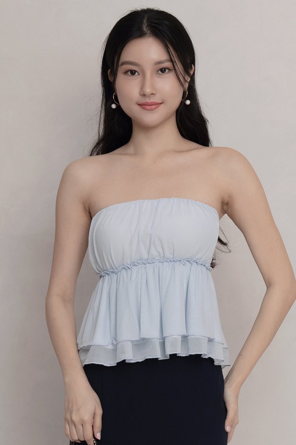 Rumi Mesh Padded Top Baby Blue