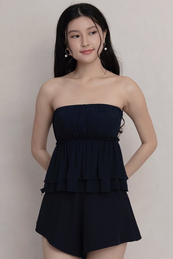 Rumi Mesh Padded Top Navy