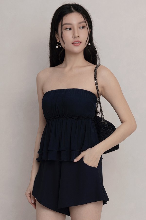 Rumi Mesh Padded Top Navy