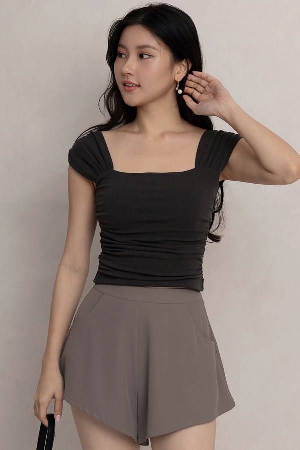 Moona Padded Top Charcoal Grey *PLUSH*