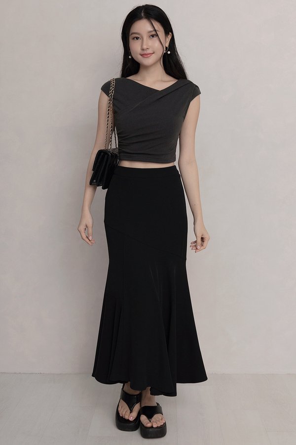 Enid Flowy Maxi Skirt Black