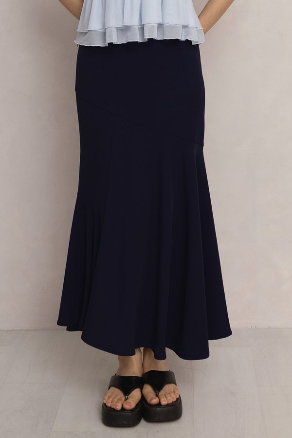 Enid Flowy Maxi Skirt Midnight