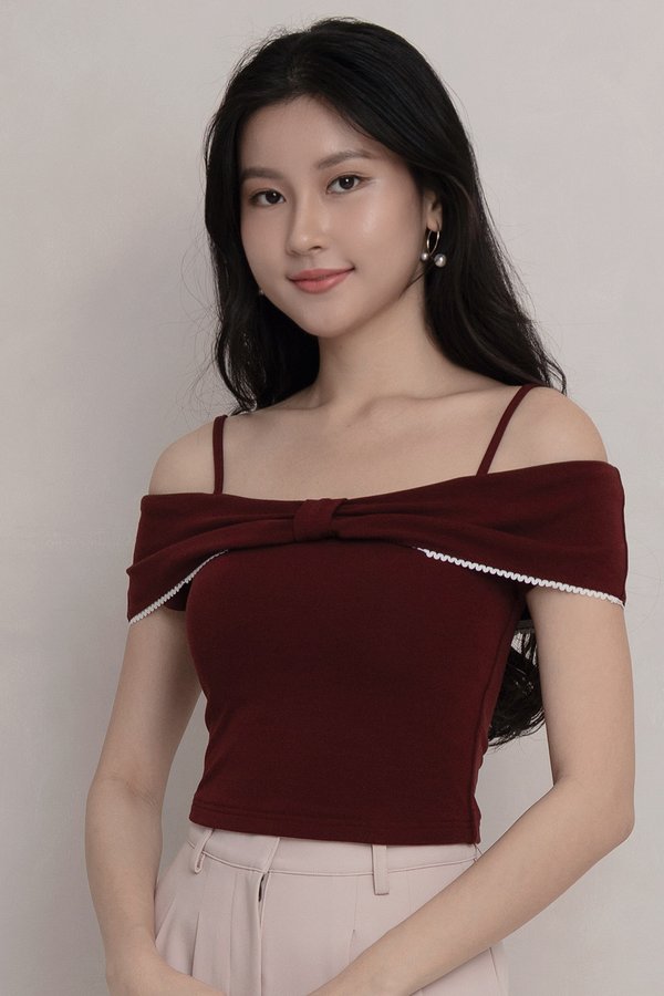 Belle Padded Top Maroon *PLUSH*