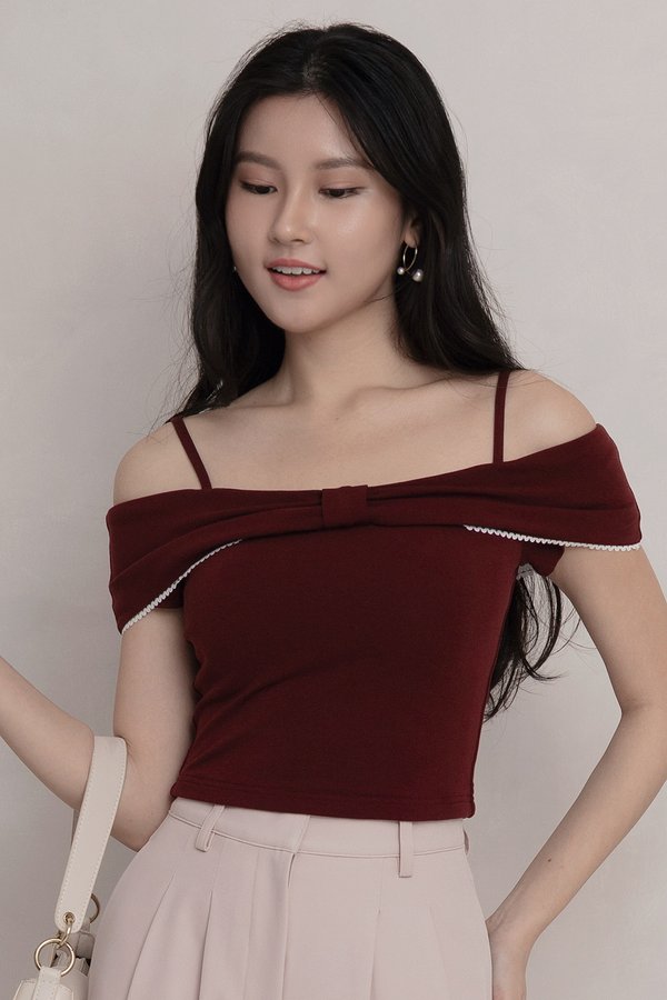 Belle Padded Top Maroon *PLUSH*