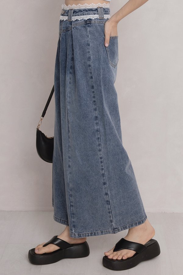 Reagan Lace Trim Denim Jeans