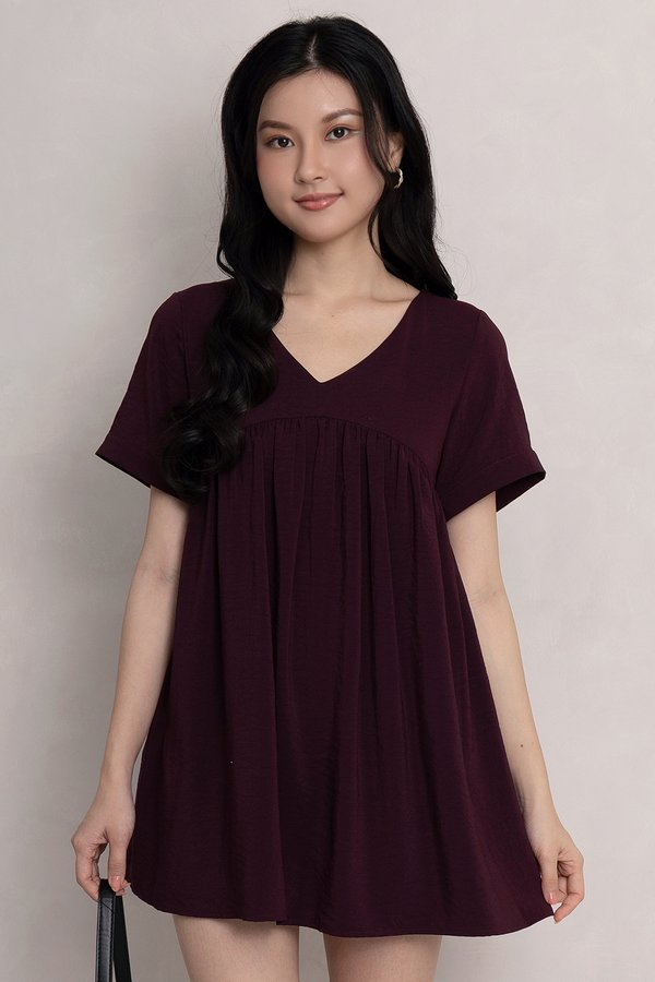 Kiki Romper Dress Burgundy