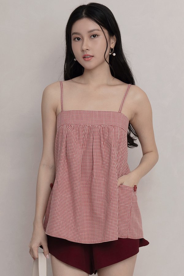 Zinnia Parachute Top Red Gingham