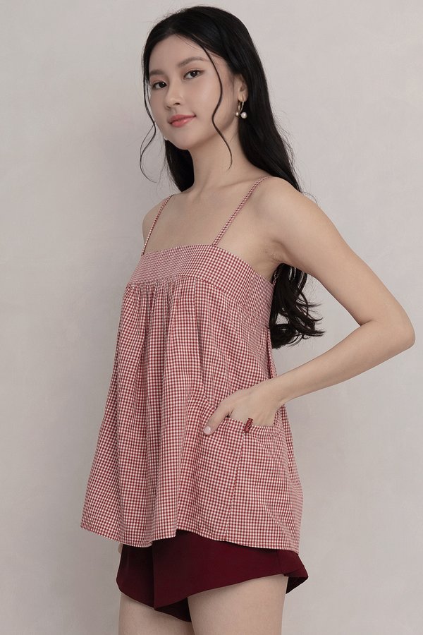 Zinnia Parachute Top Red Gingham