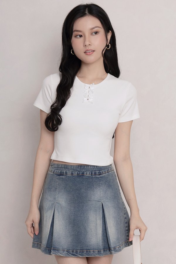 Carina Denim Skorts Stone Wash