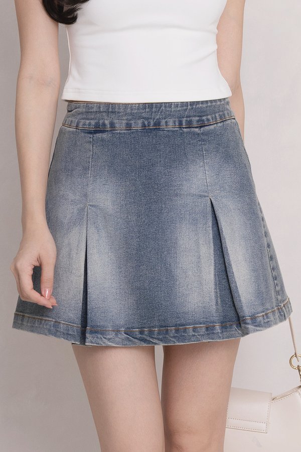 Carina Denim Skorts Stone Wash