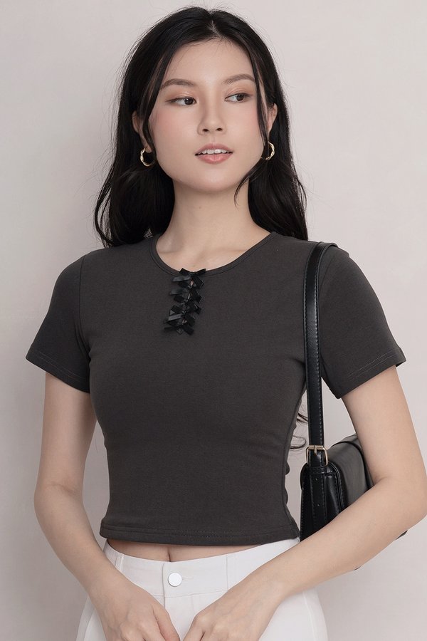 Ravie Padded Top Charcoal Grey *PLUSH*