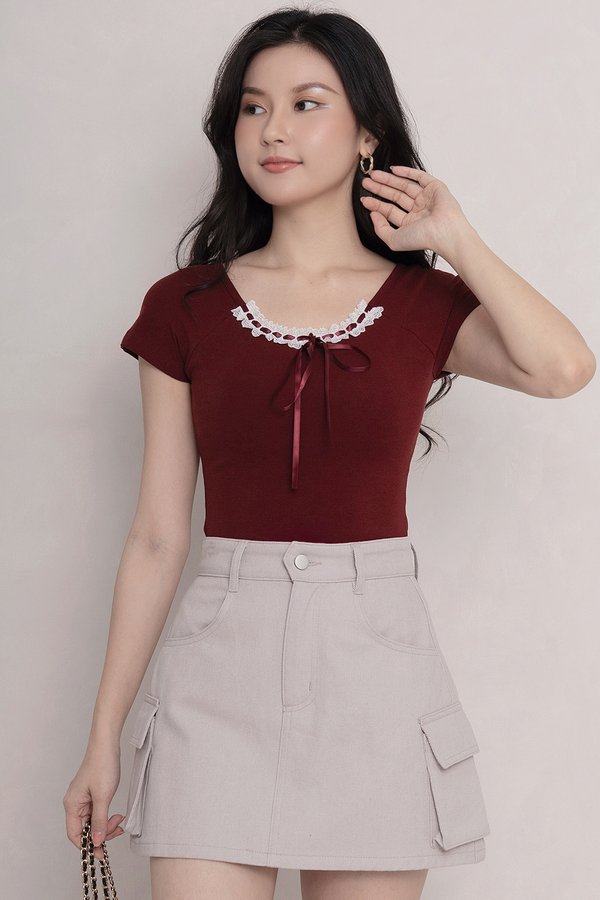 Kate Padded Top Maroon *PLUSH*