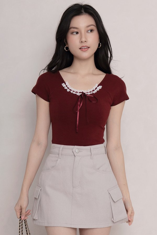 Kate Padded Top Maroon *PLUSH*