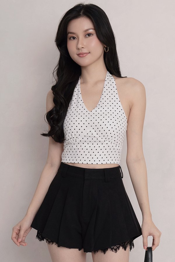 Layla Padded Top White Polka