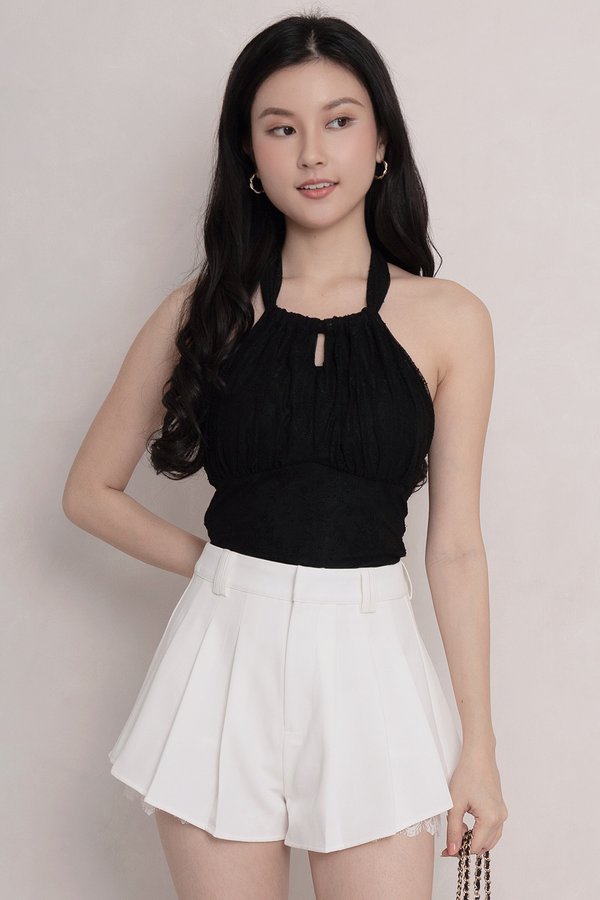 OMG Lace Trim Shorts White