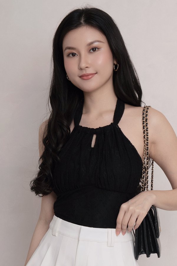 Tanya Lace Padded Top Black