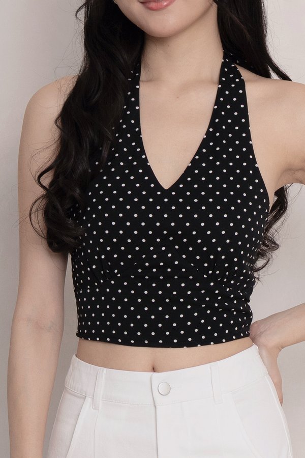 Layla Padded Top Black Polka