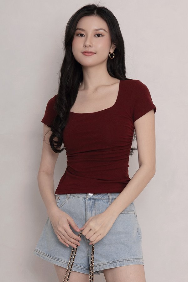 Nerida Padded Top Maroon *PLUSH*