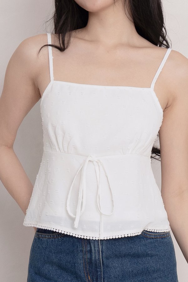 Celestine Swiss Dots Top White