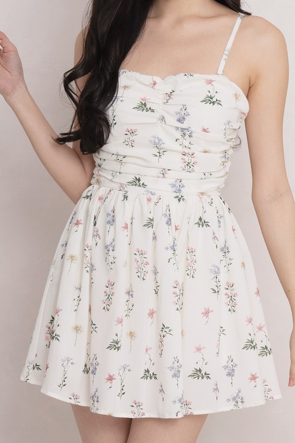 Sebina Padded Romper Dress White Blossom