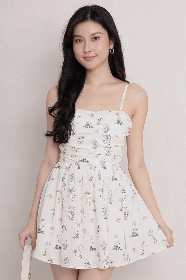 Sebina Padded Romper Dress White Blossom