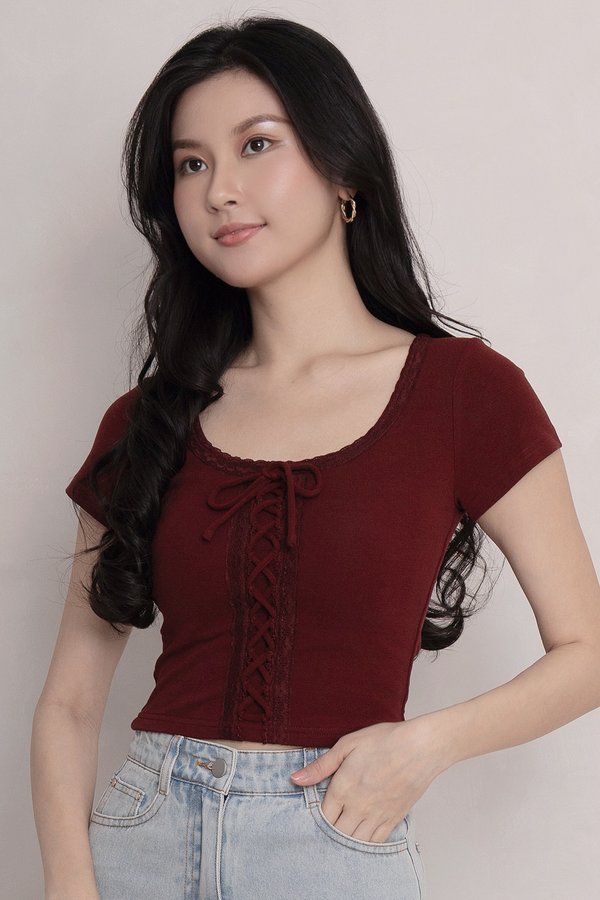 Verine Padded Top Maroon *PLUSH*