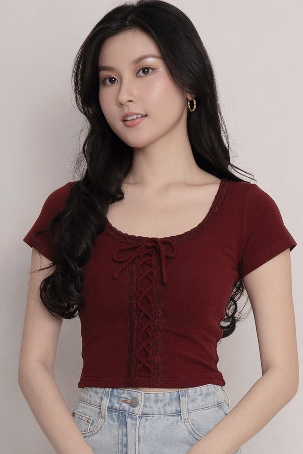 Verine Padded Top Maroon *PLUSH*