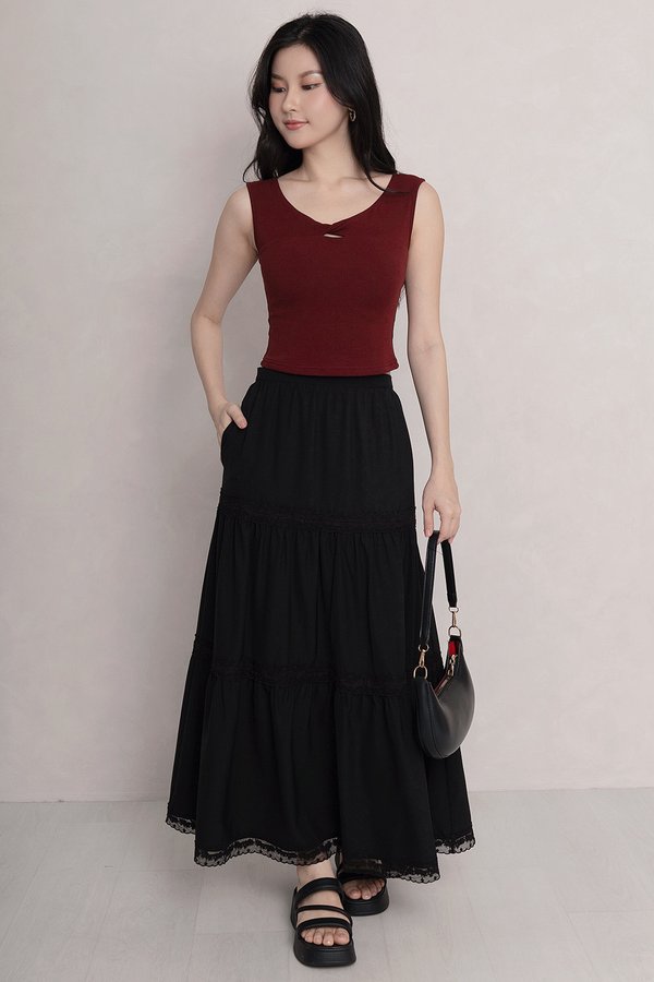 Lana Crochet Skirt Black