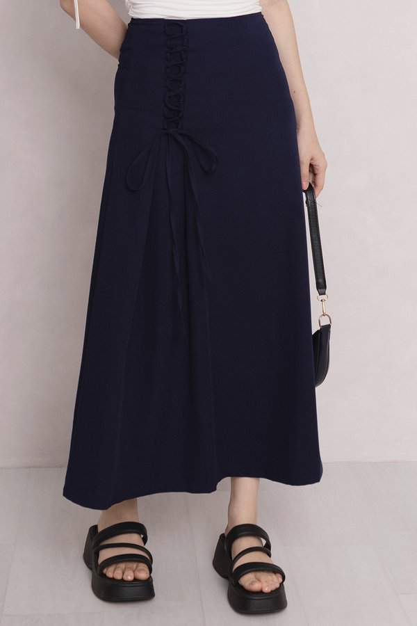 Zia Laced Up Skirt Navy